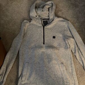Billabong Heather Gray Quarter-Zip Hoodie